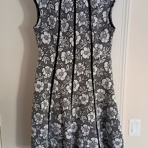 Danny & Nicole Black and White Floral Midi Dress